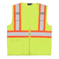 S383P Aware Wear ANSI Class 2 Hi Viz Lime Mesh Vest w/ Zipper (Large)